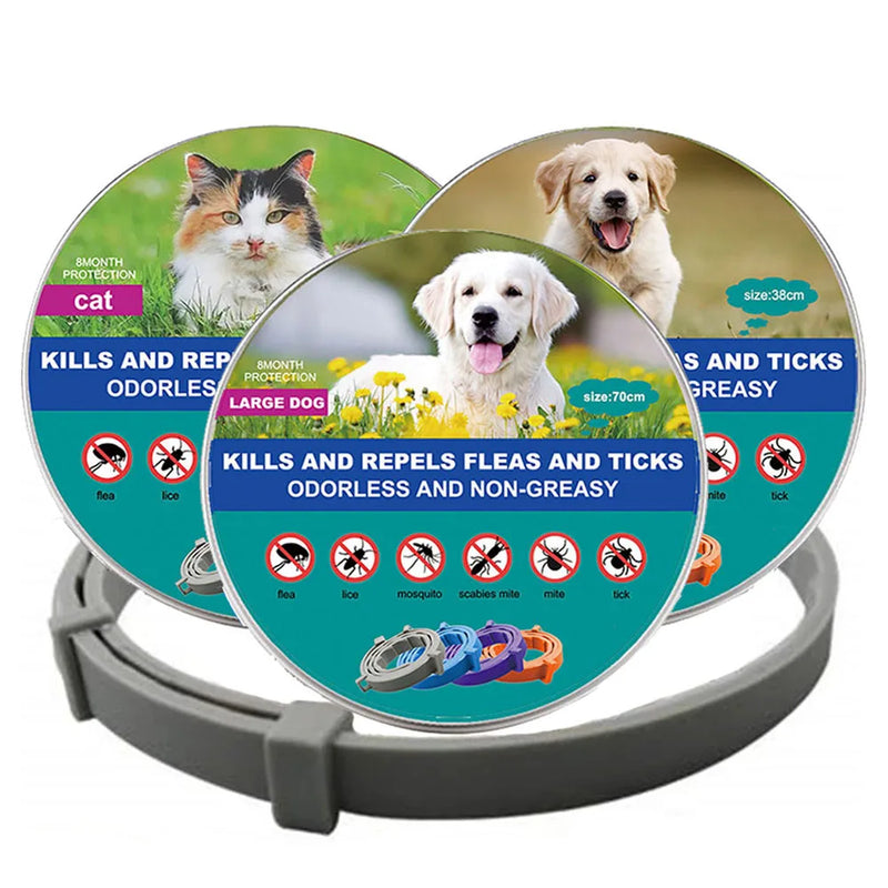 38cm 70cm Retractable Deworming Dog Cat Collar Pet Anti Flea Ticks Collar Repellent Mosquito Pet Collars for Cats Dogs Products